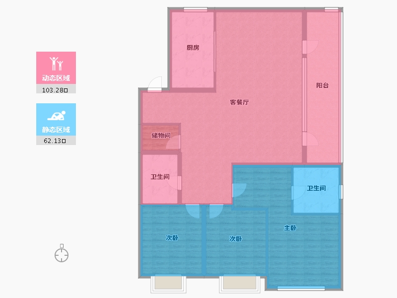 山东省-烟台市-烟台华润中心-151.19-户型库-动静分区