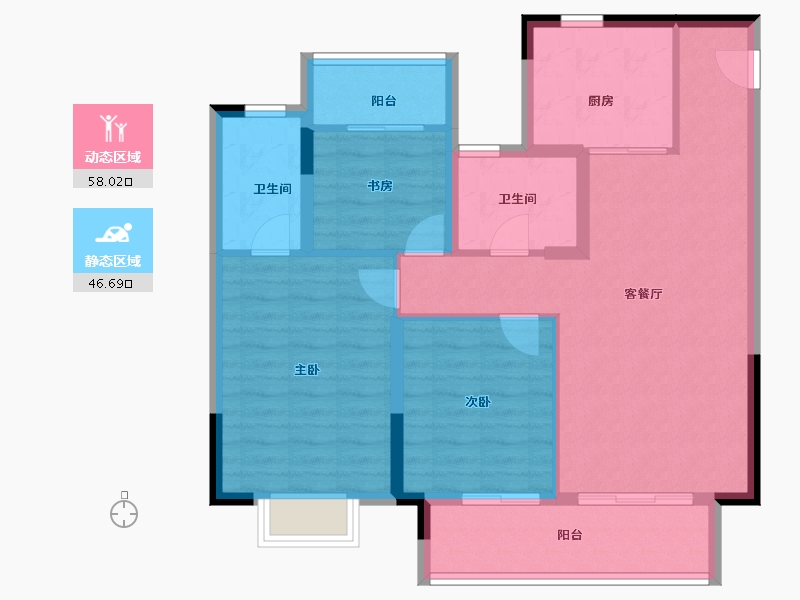 江苏省-镇江市-海伦堡云麓小院-94.22-户型库-动静分区