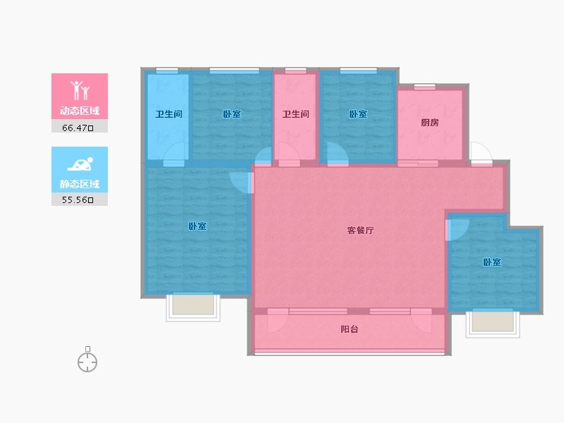 吉林省-吉林市-泽信·江山府-109.53-户型库-动静分区