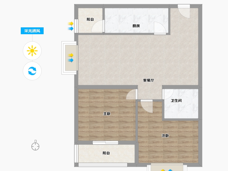 河北省-保定市-长城家园-北区-74.50-户型库-采光通风