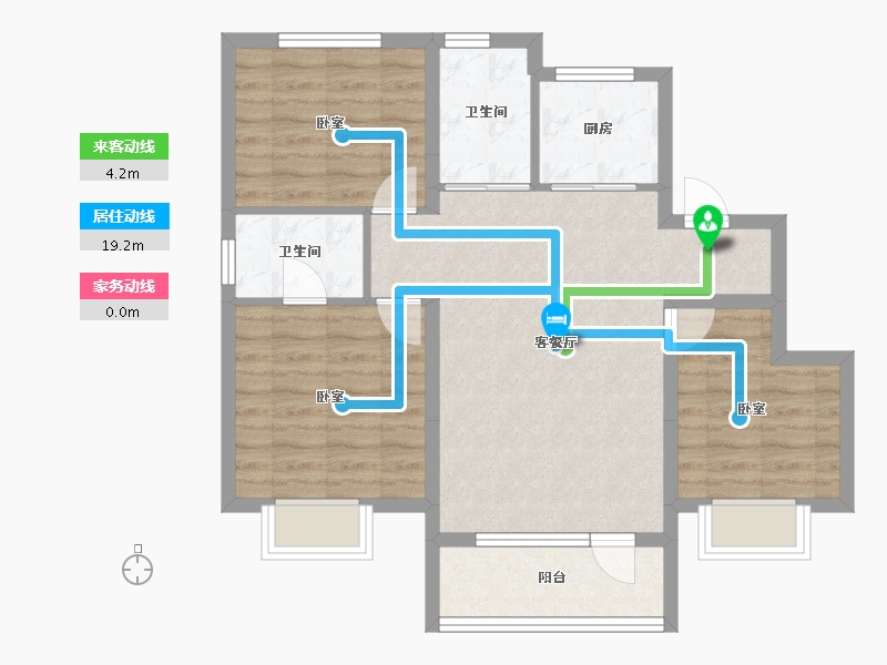 吉林省-吉林市-泽信·江山府-74.47-户型库-动静线