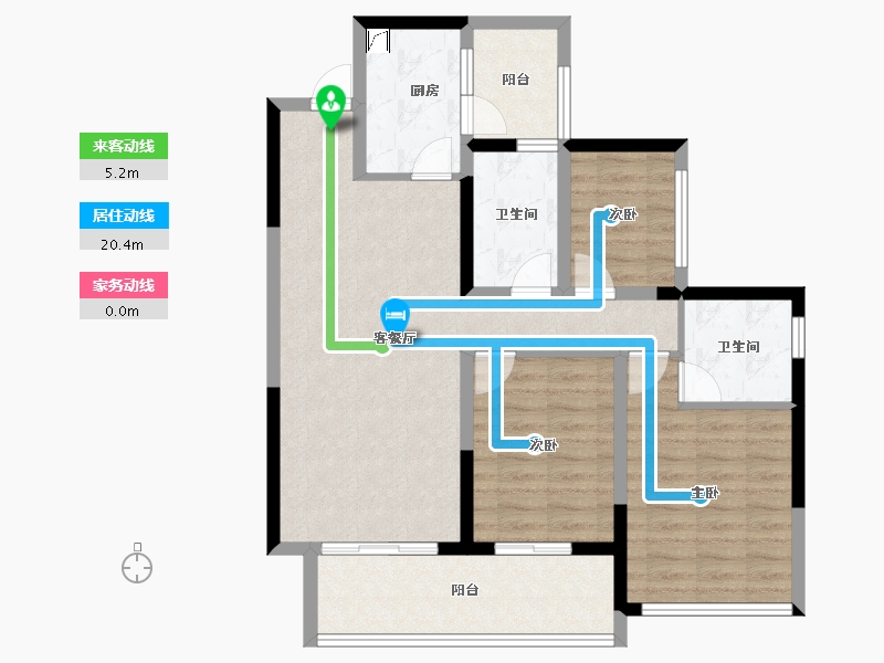 四川省-宜宾市-华润公园九里-88.82-户型库-动静线