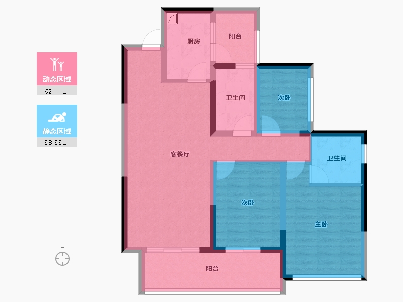 四川省-宜宾市-华润公园九里-88.82-户型库-动静分区