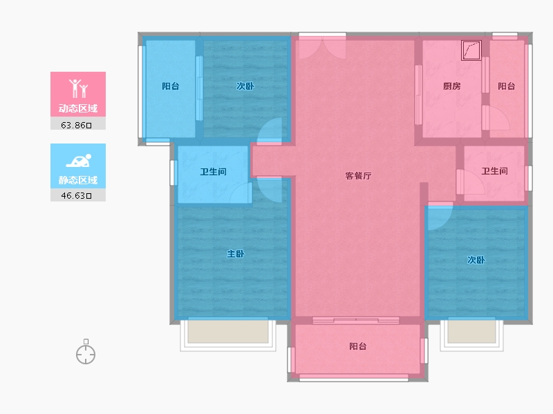 湖南省-衡阳市-常盛小区-124.39-户型库-动静分区