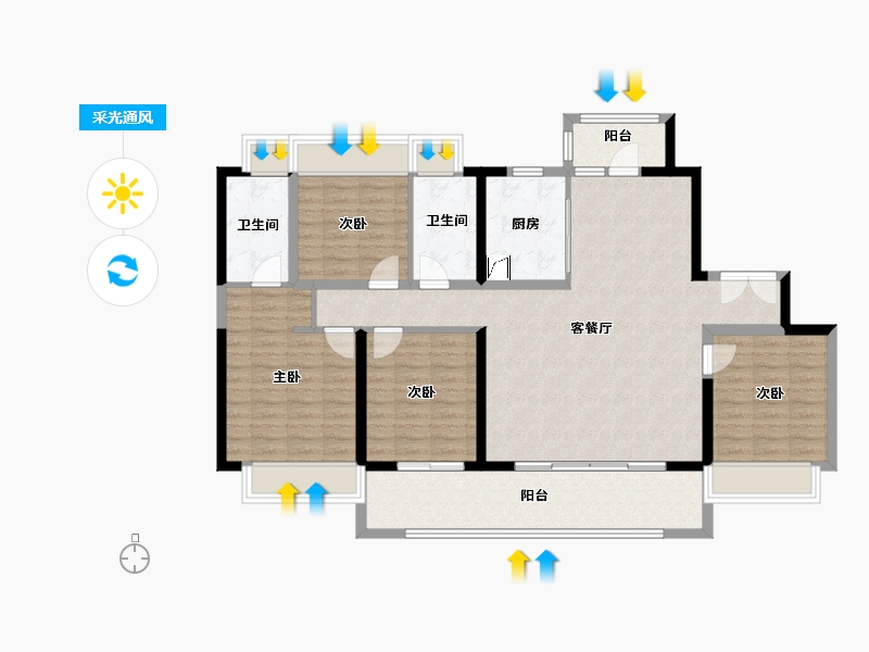 云南省-昭通市-乌蒙水乡-127.00-户型库-采光通风