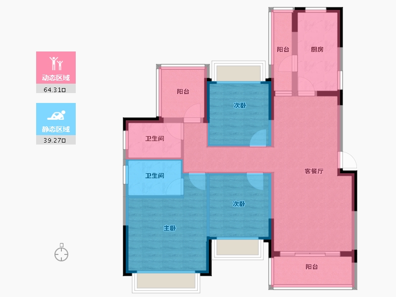 广东省-惠州市-金科颐景园-92.00-户型库-动静分区