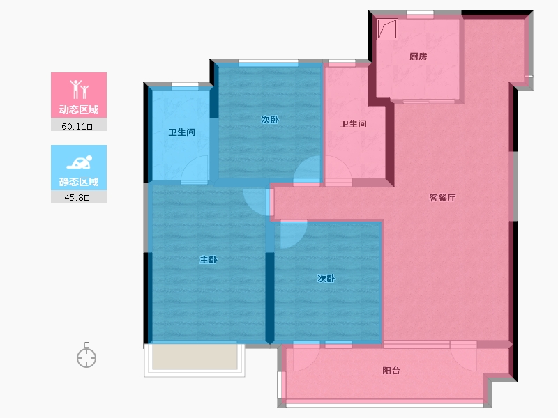 山东省-烟台市-烟台高新吾悦广场-94.40-户型库-动静分区