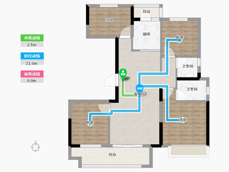 安徽省-马鞍山市-中梁时代江来-95.20-户型库-动静线