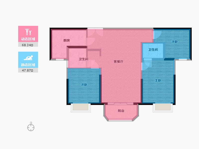 河南省-郑州市-西亚斯宫馆-105.00-户型库-动静分区