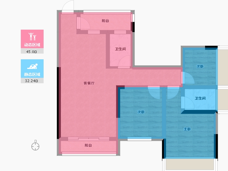 广西壮族自治区-桂林市-众阳华城-73.00-户型库-动静分区