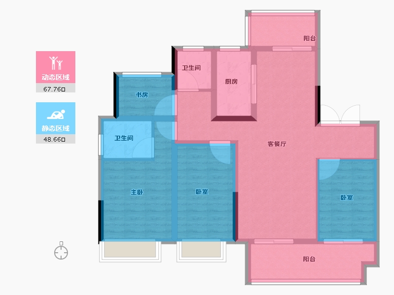 安徽省-亳州市-杭颐师大学府·状元府-104.01-户型库-动静分区