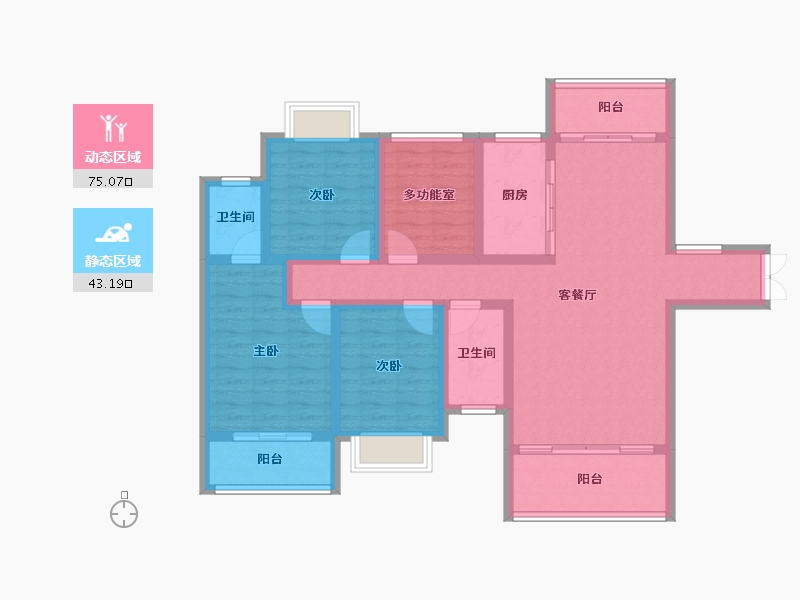 湖南省-邵阳市-广达上邦华府-104.47-户型库-动静分区