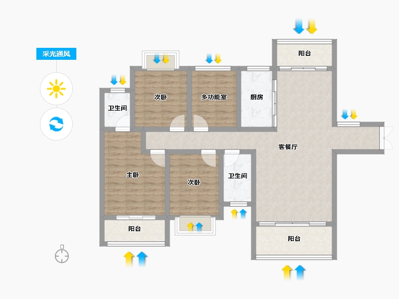 湖南省-邵阳市-广达上邦华府-104.47-户型库-采光通风