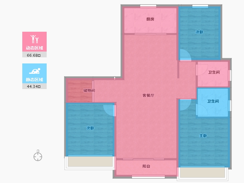 山东省-德州市-名匠华府-100.79-户型库-动静分区