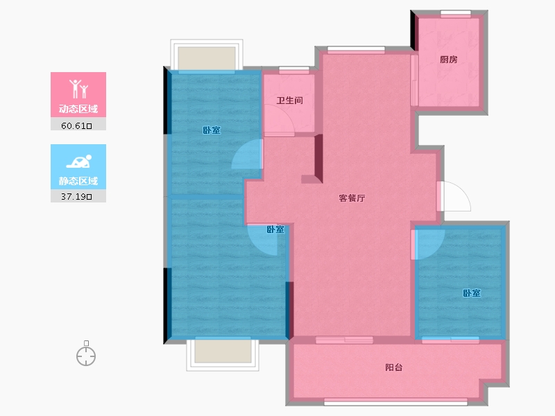 安徽省-亳州市-名邦·凯旋公馆-88.01-户型库-动静分区