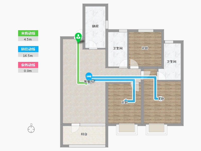 山东省-烟台市-烟台华润中心-98.16-户型库-动静线