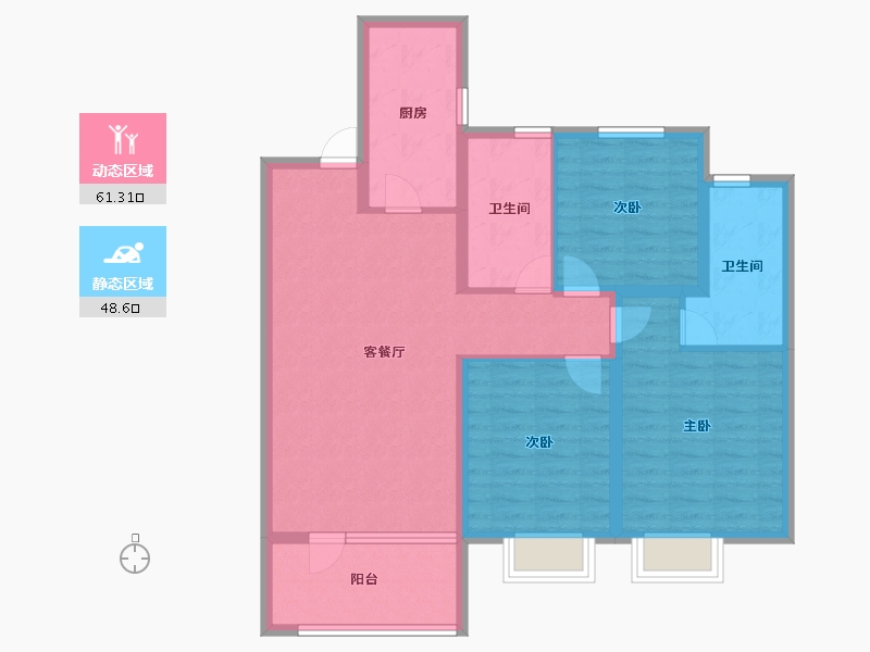 山东省-烟台市-烟台华润中心-98.16-户型库-动静分区