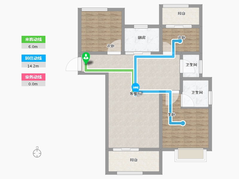 安徽省-亳州市-星海国际广场-90.40-户型库-动静线