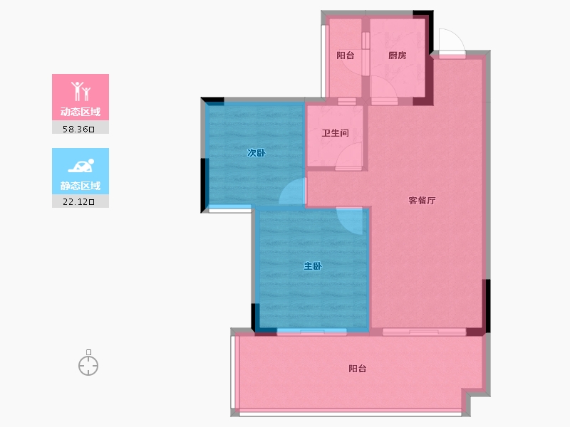 四川省-成都市-梦享春山可望-72.69-户型库-动静分区