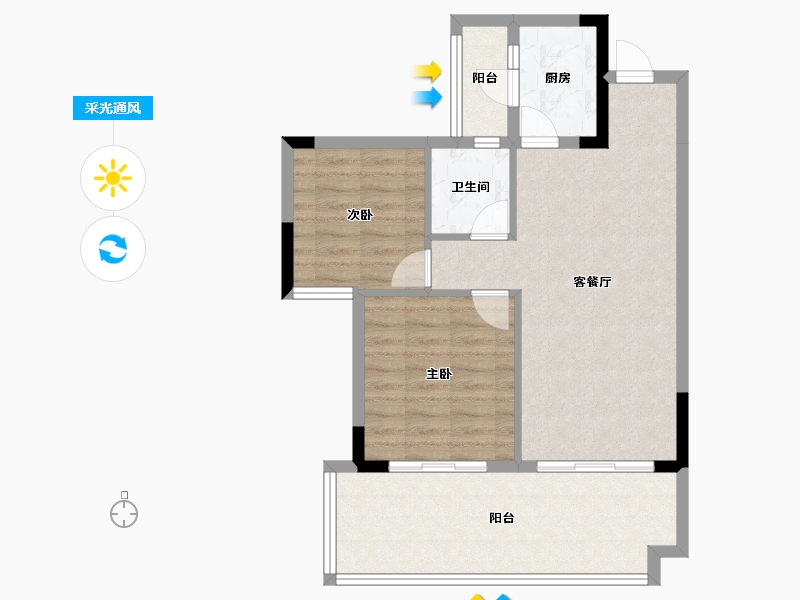 四川省-成都市-梦享春山可望-72.69-户型库-采光通风