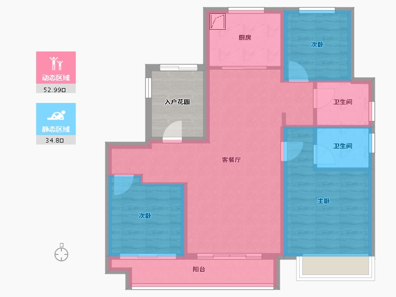 河北省-邯郸市-公园小区-90.00-户型库-动静分区