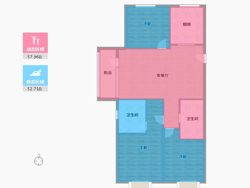 山东省-烟台市-烟台华润中心-100.60-户型库-动静分区