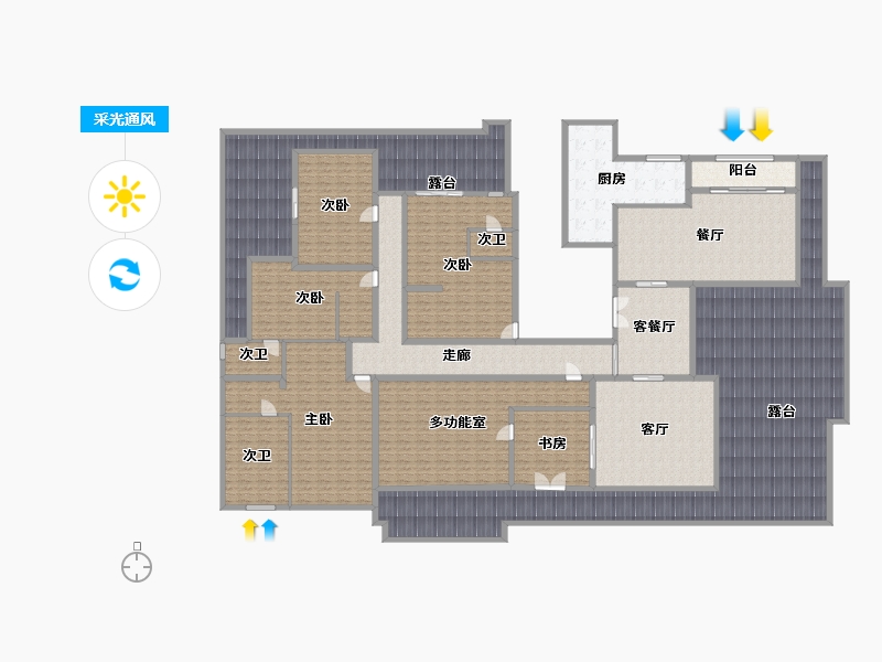 四川省-成都市-鹭湖宫19区长河湾-466.89-户型库-采光通风