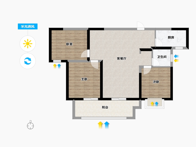 河南省-洛阳市-建业中州上院-87.62-户型库-采光通风