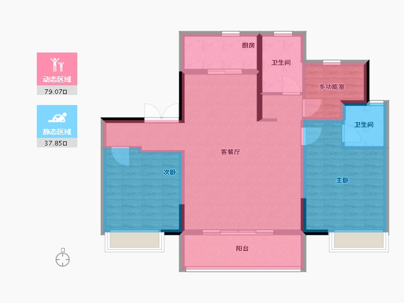 山东省-德州市-禹城金辰府-105.60-户型库-动静分区