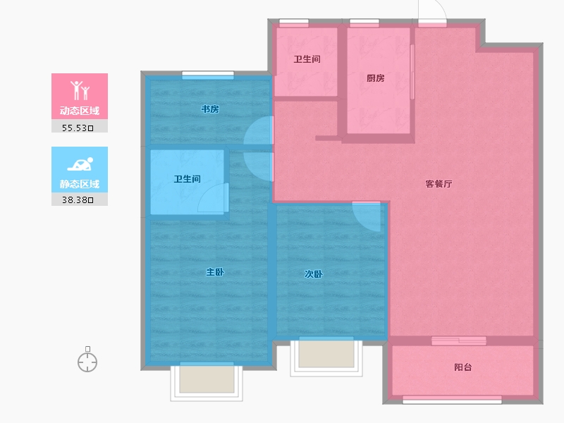 山东省-德州市-万星君澜府-84.31-户型库-动静分区