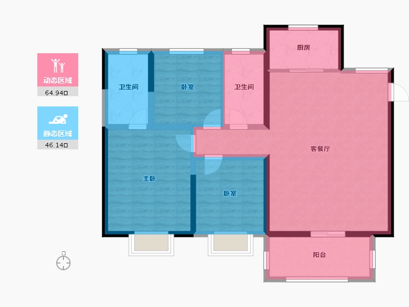 河南省-洛阳市-建业中州上院-99.64-户型库-动静分区