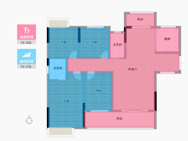 湖南省-邵阳市-汇菁国际-124.48-户型库-动静分区