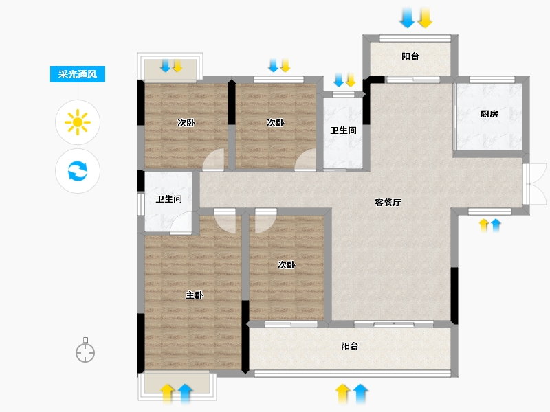 湖南省-邵阳市-汇菁国际-124.48-户型库-采光通风