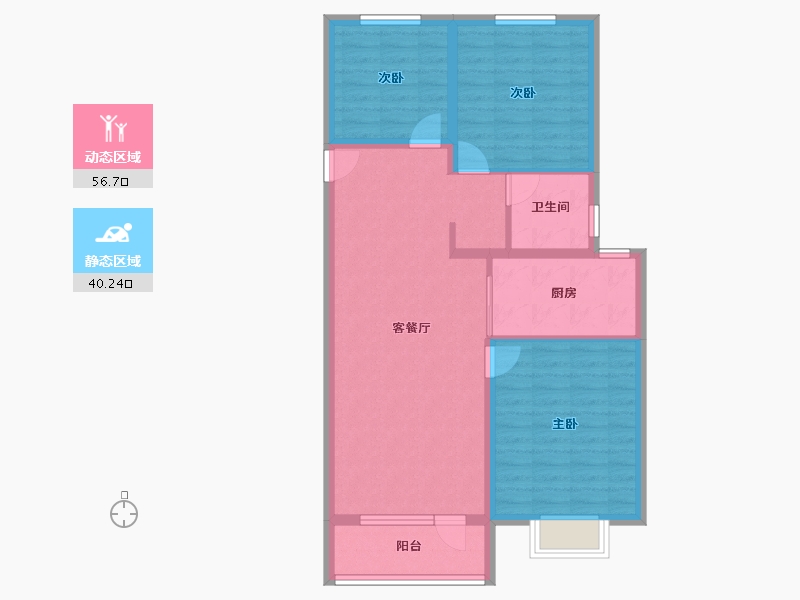 山东省-烟台市-烟台华润中心-87.15-户型库-动静分区