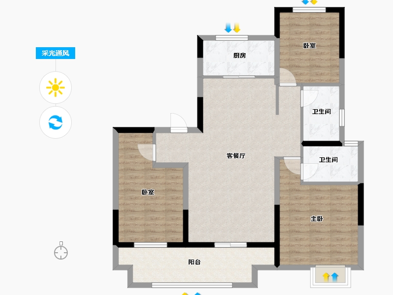 河南省-洛阳市-建业中州上院-100.00-户型库-采光通风