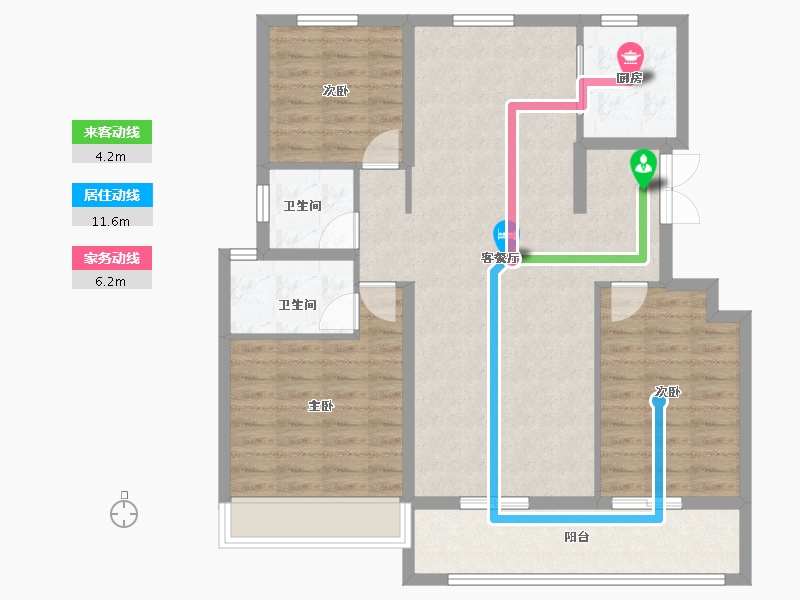 山东省-德州市-名仕雅居二期-100.81-户型库-动静线