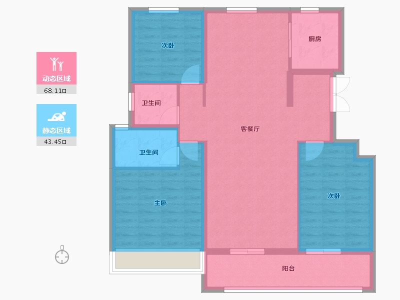 山东省-德州市-名仕雅居二期-100.81-户型库-动静分区