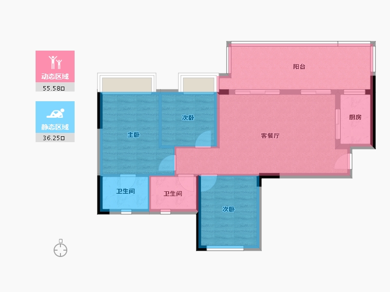 四川省-成都市-梦享春山可望-82.68-户型库-动静分区