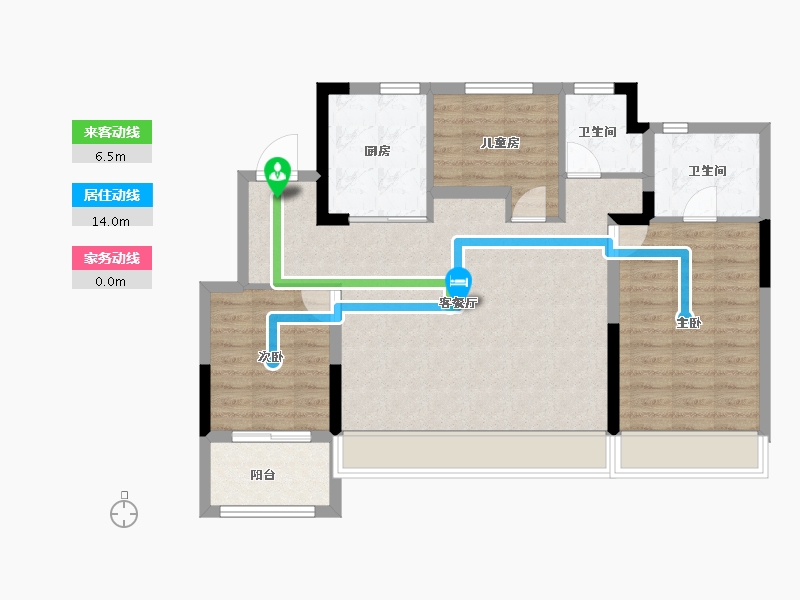 安徽省-马鞍山市-中奥江南云筑-88.68-户型库-动静线