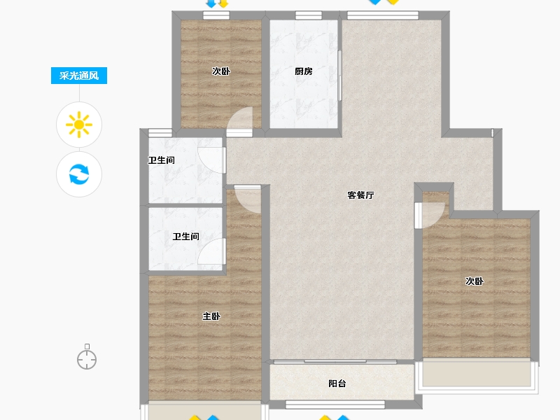 山东省-德州市-名匠华府-102.41-户型库-采光通风