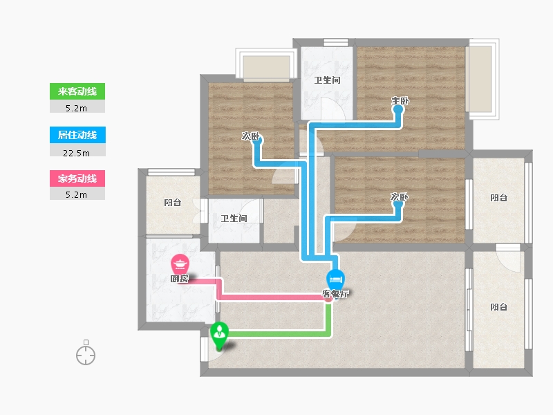 湖南省-郴州市-中港珑熙府-105.00-户型库-动静线