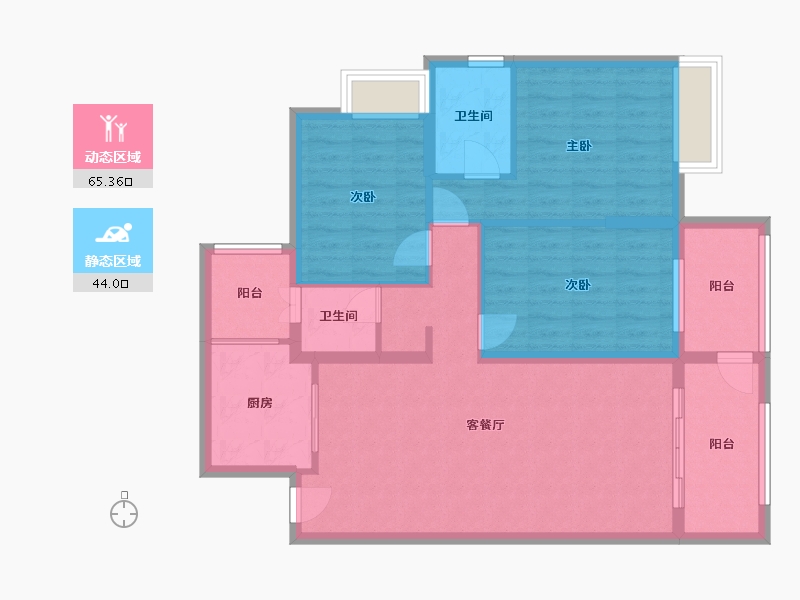 湖南省-郴州市-中港珑熙府-105.00-户型库-动静分区