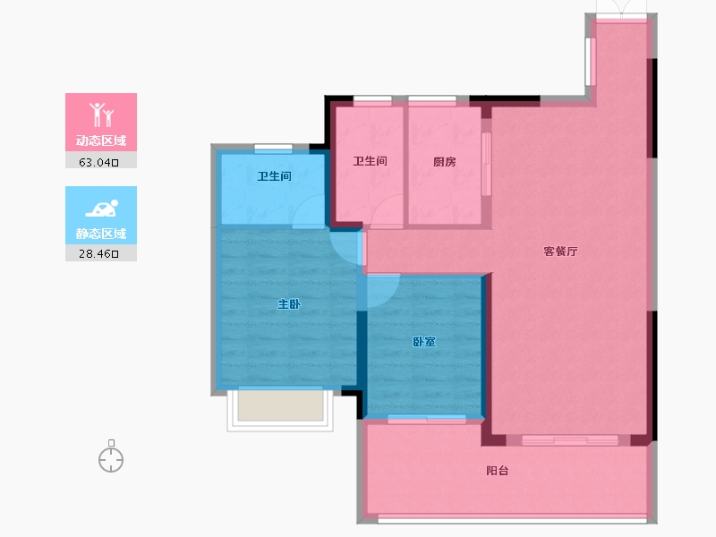 湖南省-邵阳市-广达上邦华府-82.39-户型库-动静分区