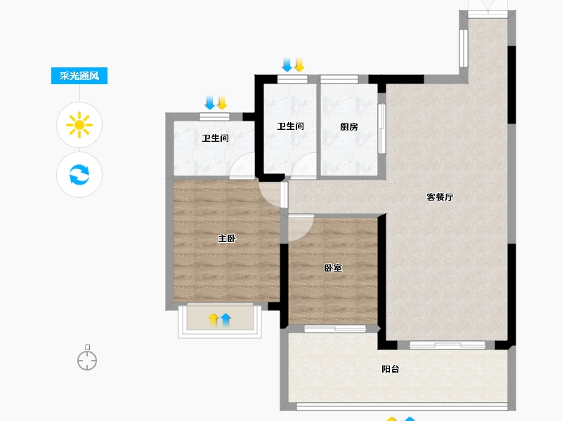 湖南省-邵阳市-广达上邦华府-82.39-户型库-采光通风