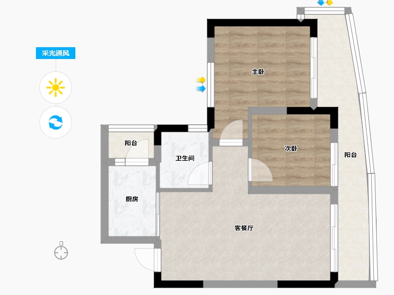 四川省-成都市-梦享春山可望-56.67-户型库-采光通风