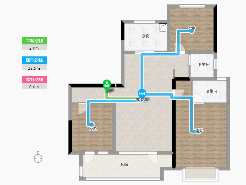 山东省-烟台市-烟台高新吾悦广场-102.40-户型库-动静线