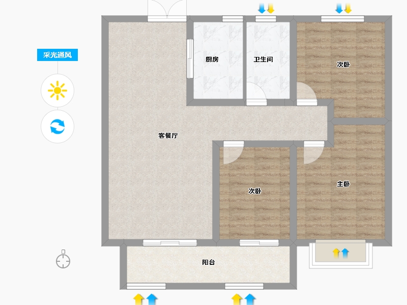 山东省-德州市-学府·豪庭-89.80-户型库-采光通风