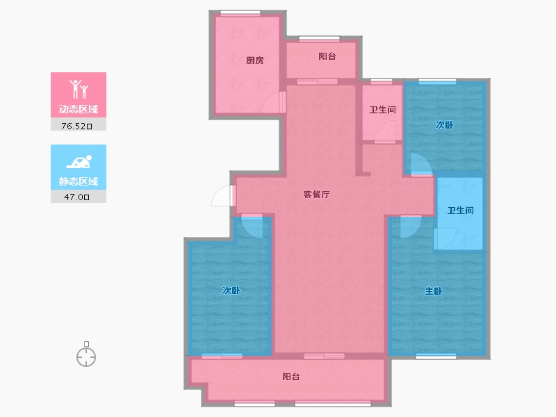 山东省-德州市-糖城·印象-110.40-户型库-动静分区