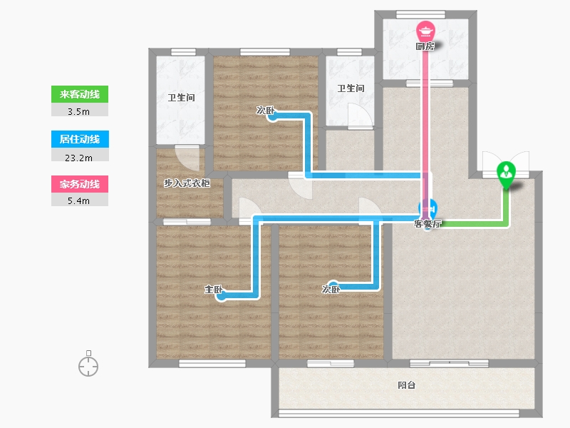 陕西省-榆林市-金地华府-135.00-户型库-动静线