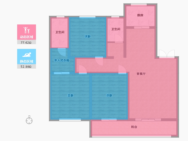 陕西省-榆林市-金地华府-135.00-户型库-动静分区